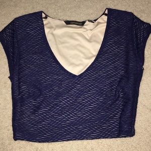 SOLD: Kardashian Kollection Navy blue crop top